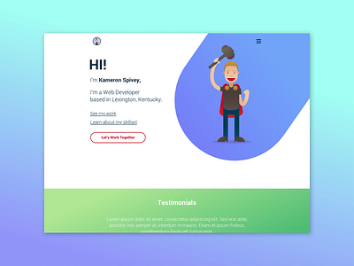 Developer Portfolio Website developer gradient illustration materiel design ui ux web design website