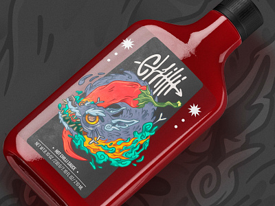 Chilli jackal sauce chilli graphic design illustration packaging sauce