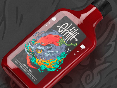 Chilli jackal sauce chilli graphic design illustration packaging sauce