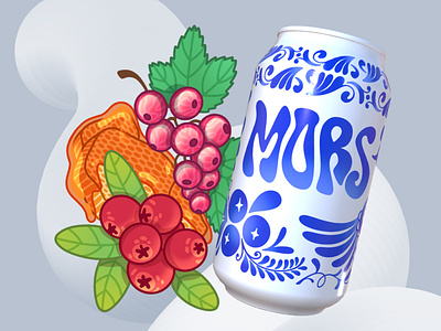 Mors illustration beverage can drink graphic design gzhel illustration mors