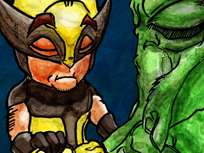 Lil' Wolvie And Swamp-Thing kyletwebsterbrushes retrosupply vonglitschkatextures