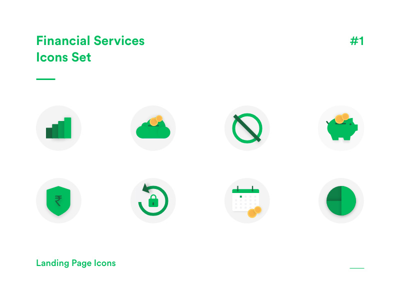 Financial Services Icons Set #1 by Sathish kumar on Dribbble