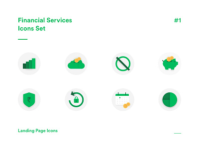 Financial Services Icons Set #1 design financial icons landing page services ui