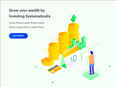 Financial Isometric Illustration #3 design financial growth illustration isometric isometric illustration landing page ui