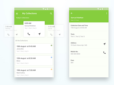 My Collections - Collection Detail android green minimal ui white