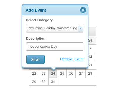 Add Event Tooltip calendar popup tooltip