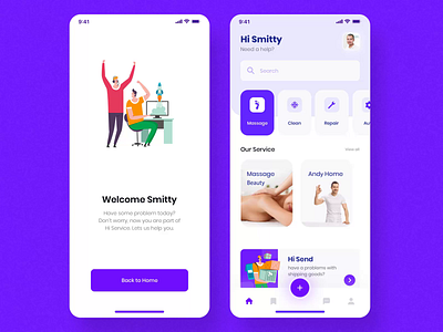 Hi - Social Service App UI KIT I after effects animation design mobile motion motion design motiongraphics ui ui8 ux