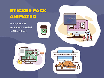 Sticker Pack Animated after-effects animation design fun motion motiongraphics stickers