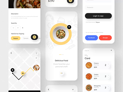 Fode-Food App UI Kit II after effects animation delivery app food app mobile motion motion design motiongraphics pizza ui ui8 ux
