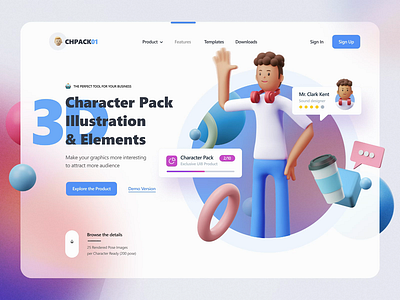 3D Character Pack & Elements 3d after effects animation character concept design motion motion design motiongraphics ui ui8 ux