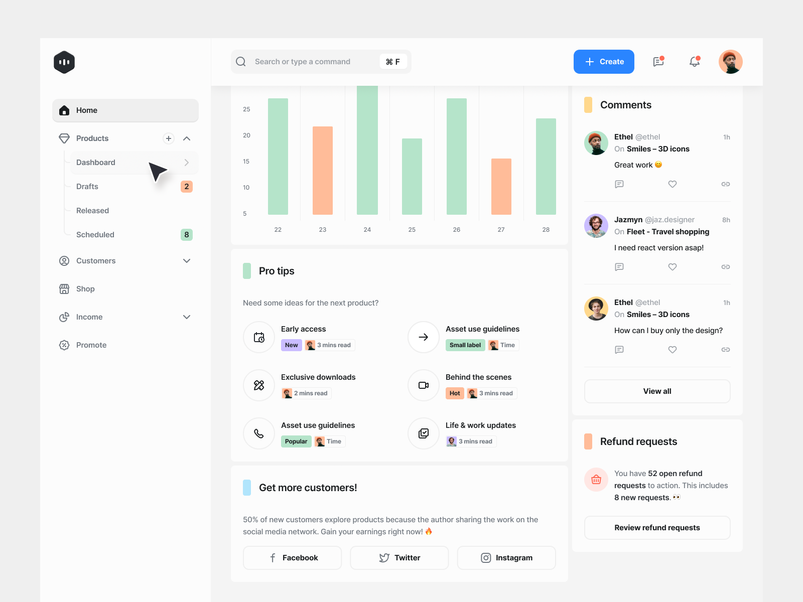 Core Dashboard Builder II by Anton Tkachev for UI8 on Dribbble