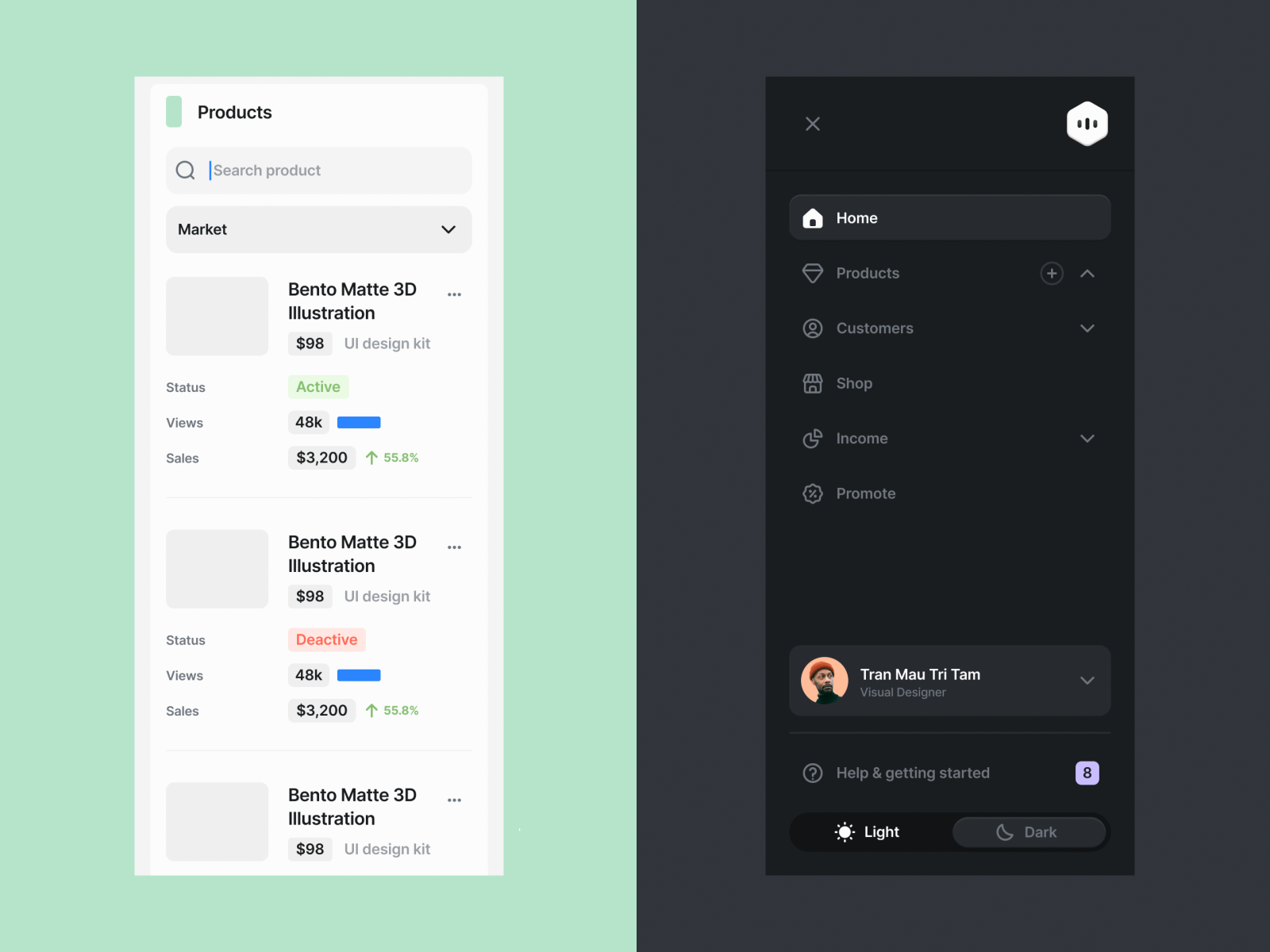 Core Dashboard Builder II by Anton Tkachev for UI8 on Dribbble