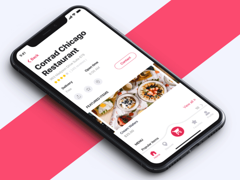 Food App - Restaurant Page