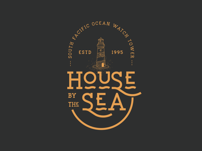 House By The Sea vintage font lighthouse illustration design ui8 after-effects animation motion
