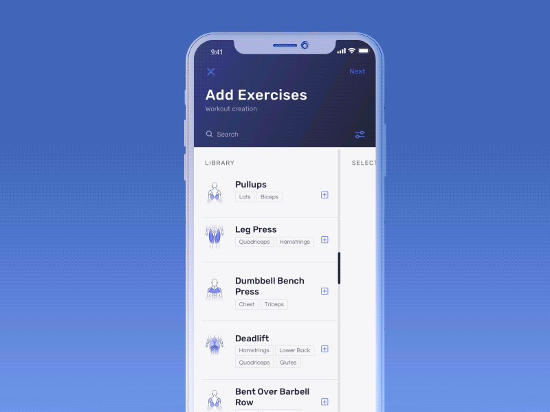 sport app animation