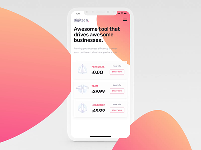 Pricing Screen after effects animation branding design iphone mobile motion motion design ui ui8 ux