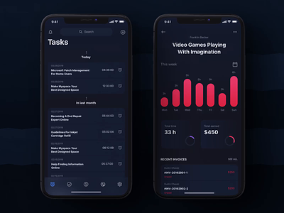 Time Tracker UI Kit II after-effects animation design motion motion-design motiongraphics task task app task manager time app timer timetracker ui ui8 ux