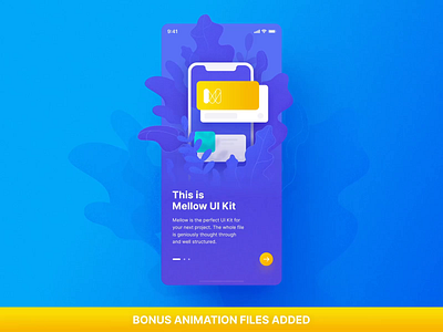 Mellow iOS UI Kit. Bonus after effects animation design mobile motion motion design motiongraphics ui ui8 ux