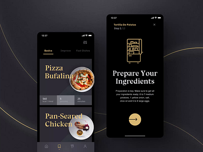 Sheek Food iOS UI Kit I after effects animation cook cookbook cooking cooking app design foodapp motion motion design motiongraphics ui ui8 ux
