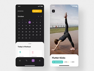 Savage iOS UI Kit I after effects animation design fitness app mobile motion motion design motiongraphics sport training app ui ui8 ux workout app