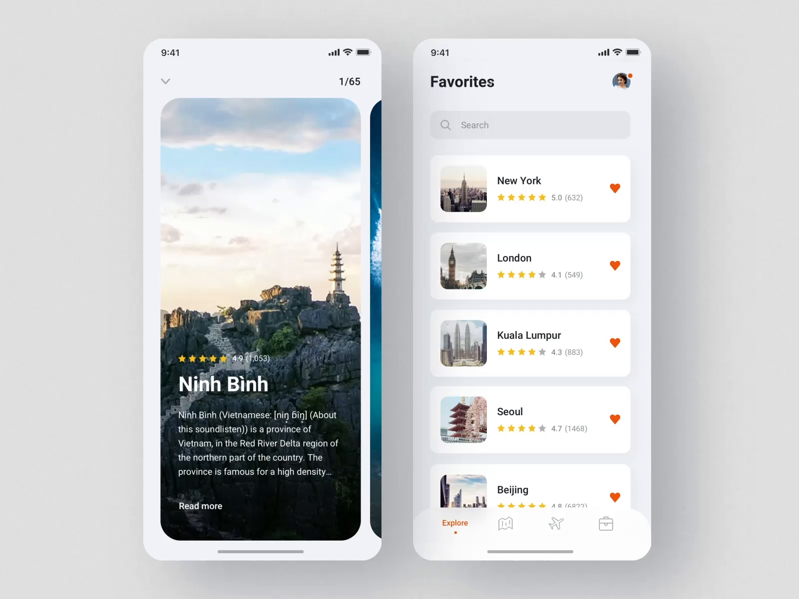 Nomad iOS UI Kit / Favorite Places by Anton Tkachev for UI8 on Dribbble