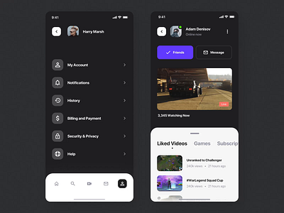 Glitch Gaming Platform UI Kit III after effects animation design game gaming app iphone mobile motion motion design motiongraphics notifications stream ui ui8 ux