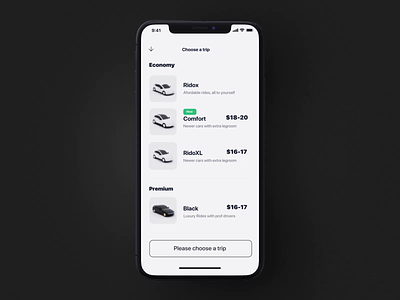 Rido App UI Kit IV after effects animation car carsharing design iphone mobile motion motion design taxi ui ui8 ux