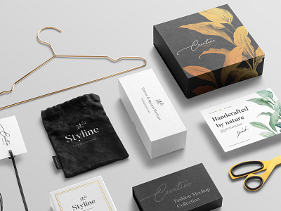 ✨ NEW! Styline – Fashion and Apparel Mockups apparel bags box branding bundle clothes download fabric fashion free freebie hanger labels mockup packaging shopping showcase stationery templates textile