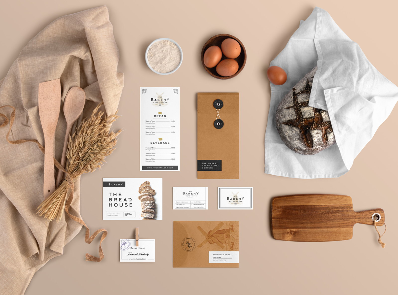Download New! Bakery Branding Mockup Kit by Mockup Cloud on Dribbble
