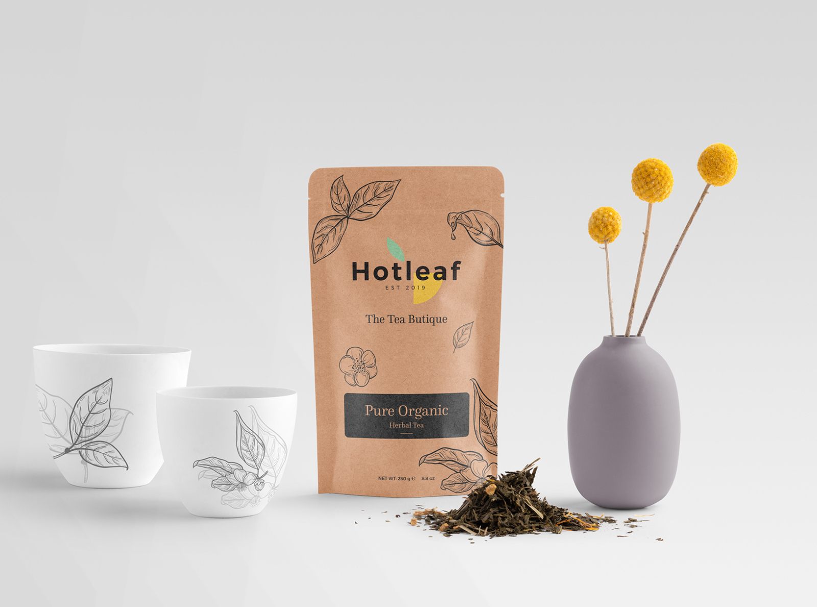 Download Hotleaf - Teahouse Branding Mockup Kit by Mockup Cloud on Dribbble
