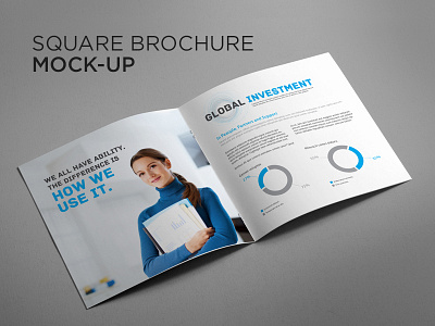 Square Brochure Mock-up booklet brochure corporate cover customize elegant magazine manuals mock up mockup showcase template