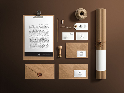 Stationery / Branding Mock-Up business card corporate craft documents eco envelope folder hand made template vintage visual identity