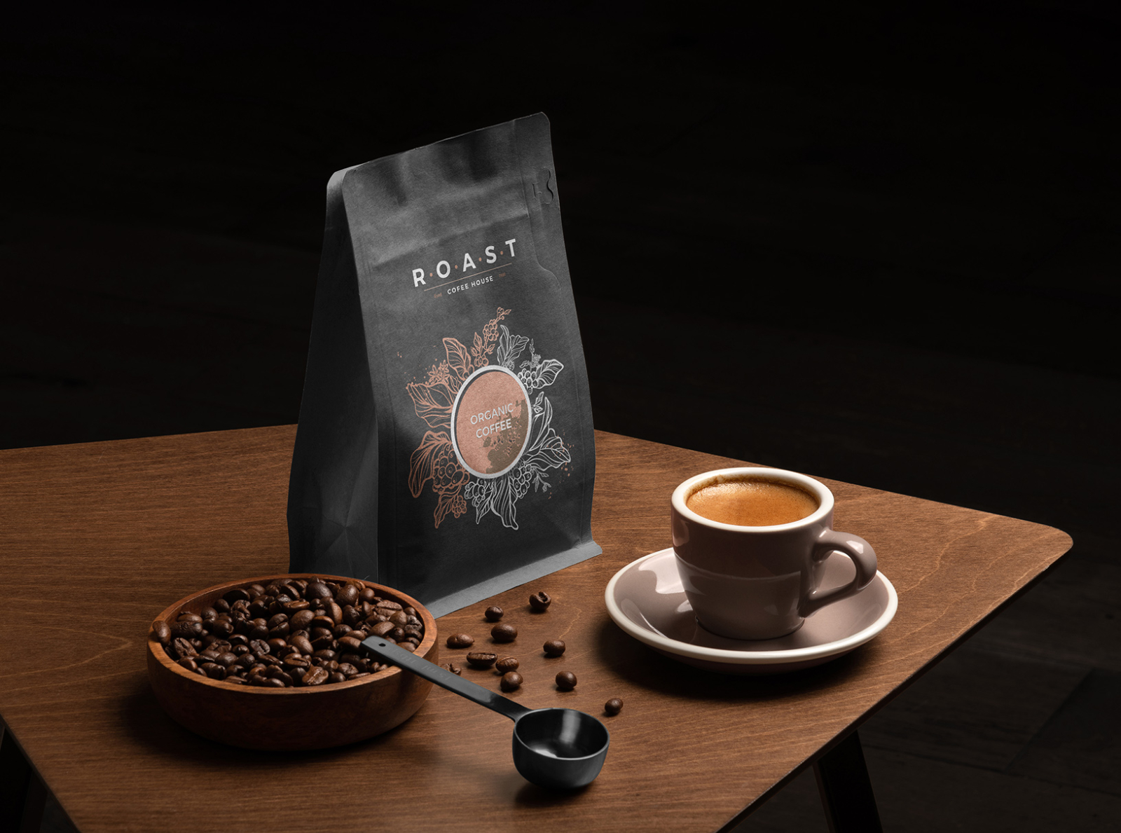 04 roast coffee branding mockup by Mockup Cloud on Dribbble