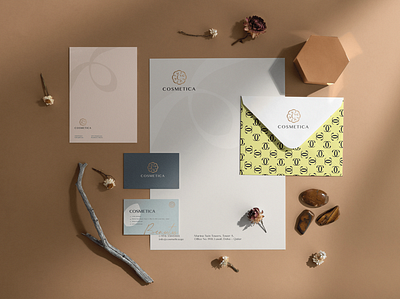 Cosmetica brand design. brand branding branding mockup brochure business card download free freebie identity letterhead logo mockup mockupcloud portfolio presentation psd showcase stationery template typography