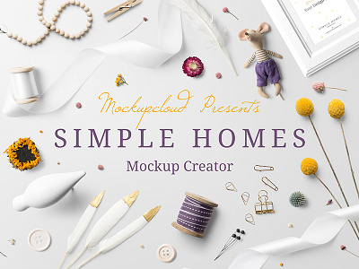 Simple Homes Mockup Creator brand branding decor floral frame header hero mockup poster psd showcase template