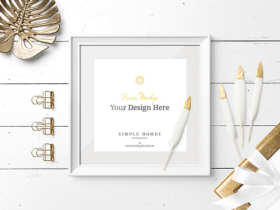 Simple Homes Mockup PSD Scene brand branding decor feminine frame header hero mockup poster psd showcase template