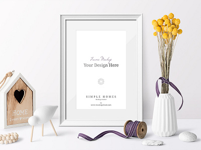 Simple Homes Mockup Creator Scene brand branding decor floral frame header mockup poster psd showcase template wedding