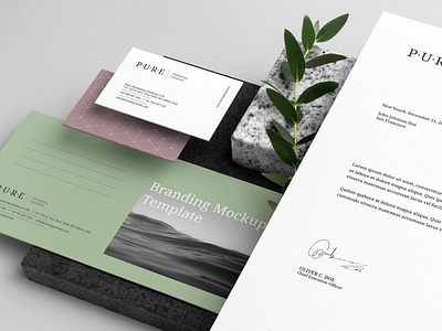 Pure Branding Mockup Kit brand branding branding mockup design download elegant floral identity letterhead logo mock up mock up mockup mockupcloud presentation psd showcase stationery template typography