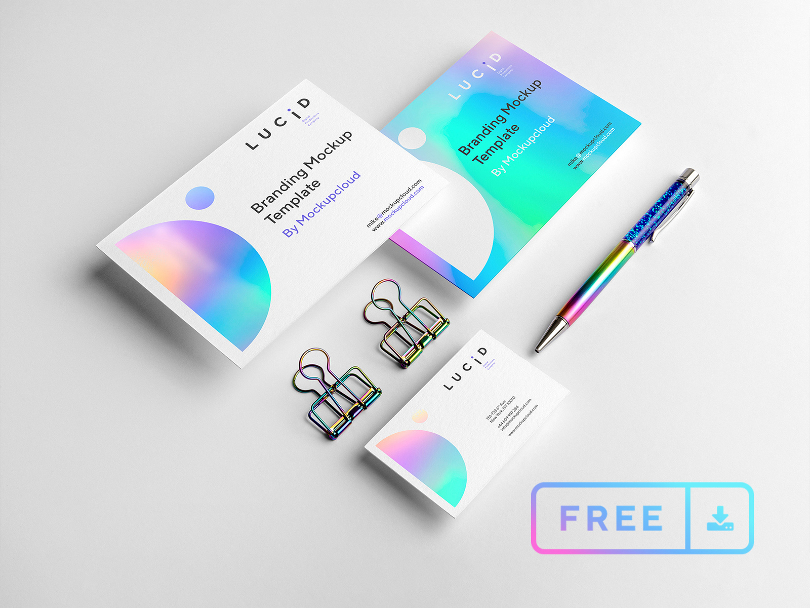 Free PSD Mockup Branding Scene by Mockup Cloud on Dribbble