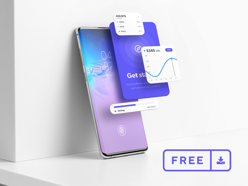 Download Android Smartphone Free Mockup by Mockup Cloud on Dribbble PSD Mockup Templates