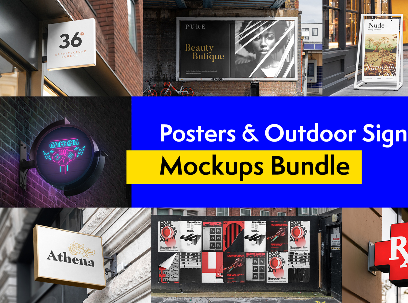 Download Posters And Outdoor Signs Mockups Bundle By Mockup Cloud On Dribbble PSD Mockup Templates