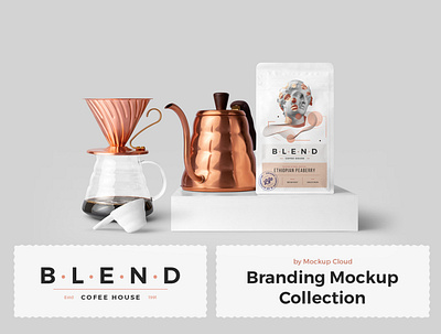 ☕️ NEW! Blend – Coffeehouse Branding Mockup blend brand branding brew business card coffee coffee house download free freebie identity letterhead logo mockup mockupcloud packaging presentation psd stationery template