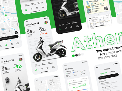 Ather - EV App Design Concept app app design electric vehicle ev tesla vehicle vehicle app