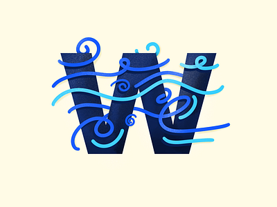 w - #36DaysOfType 36daysoftype abstract lines pattern procreate water wave