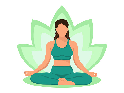 Faceless yoga girl in the lotus position animation banner cartoon character design graphic design illustration meditation sport vector yoga