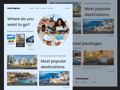 Travel agency landing page