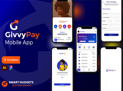 GivvyPay App Design app design fintech financial logo ui ux