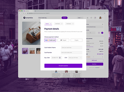 An web-based e-commerce check out (payment stage) check out flow checkout e commerce ui uidesign web app