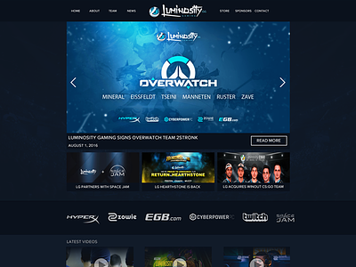 Luminosity Gaming - Landing Page esports gaming ui web design website
