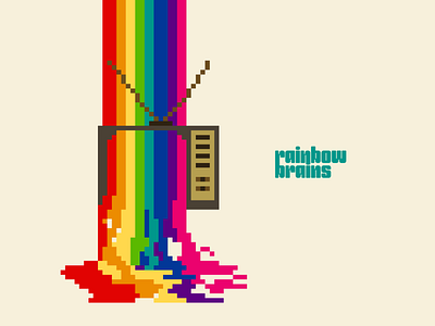 tv collage colors graphic design illustration pixel pixelart rainbow tv